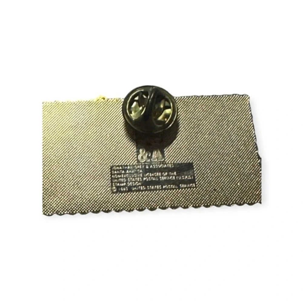Hot Air Ballooning Pin USA 20 Cent Stamp Design Gold Tone‎ Enamel Pin